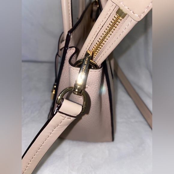 Michael Kors Crossbody Handbag Taupe Leather Basket Weave Bag - Picture 5 of 8